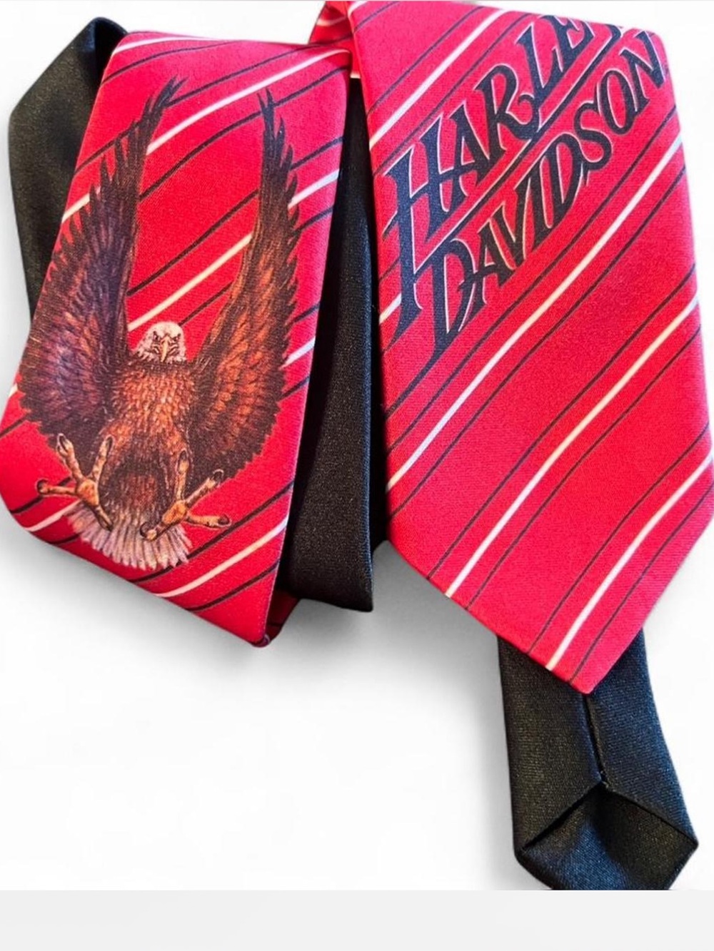 Harley Davidson Ralph Marlin 1987 "Red Line" Tie Vintage